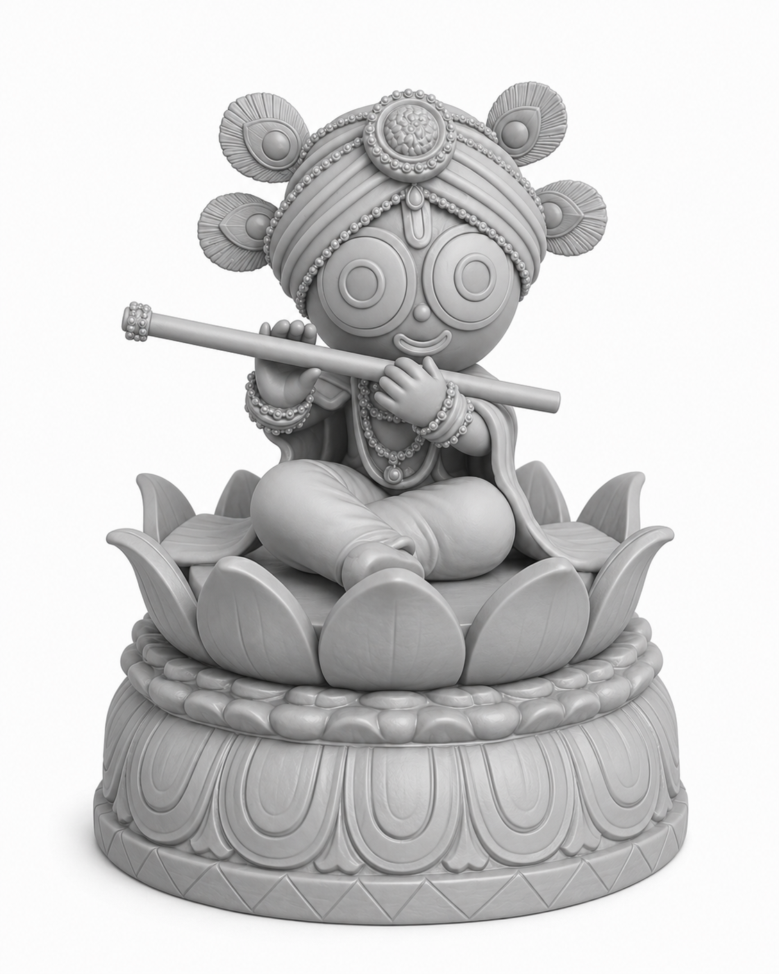 Jagganath Ji Cute Little Flawer Base 3D Model (5 Inch)